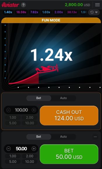 Jogo Aviator rodando em smartphone Android com interface mobile otimizada